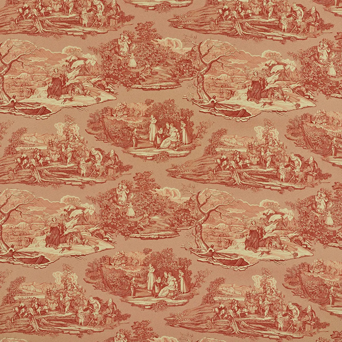 Four Seasons Toile Fabric – Classic Cotton Toile (58” Width)