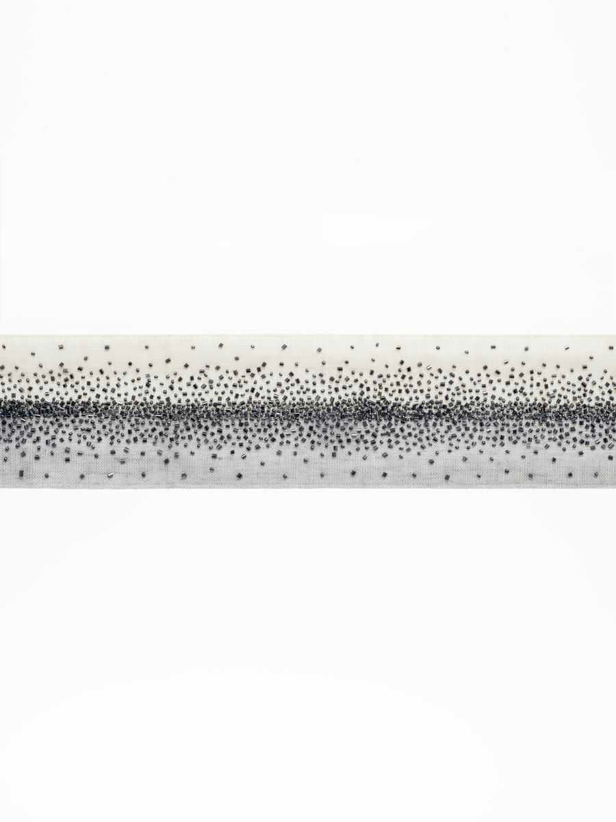 Intersperse Trim – Beaded Linen-Blend Border Tape, Grey-2