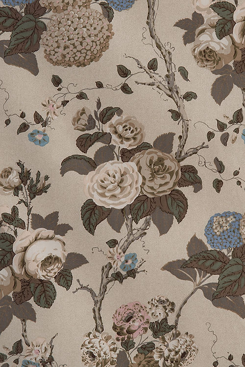 Hydrangea & Rose Fabric – 100% Cotton Chintz