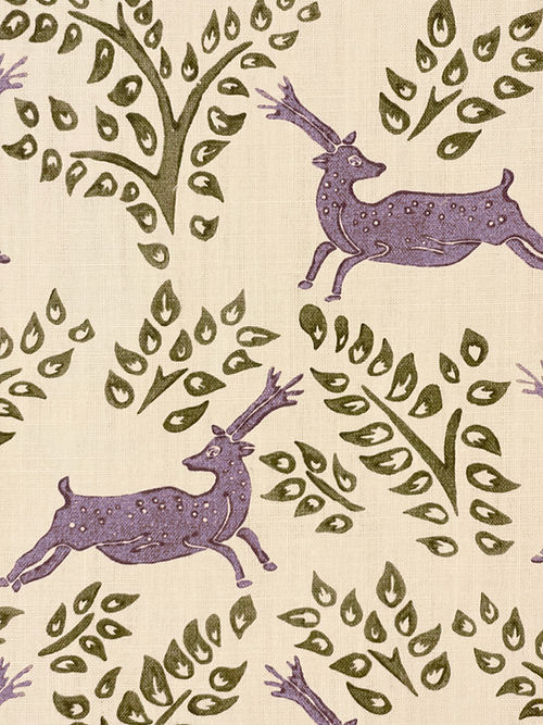 Deer Deer Linen Fabric – Classic Deer Motif
