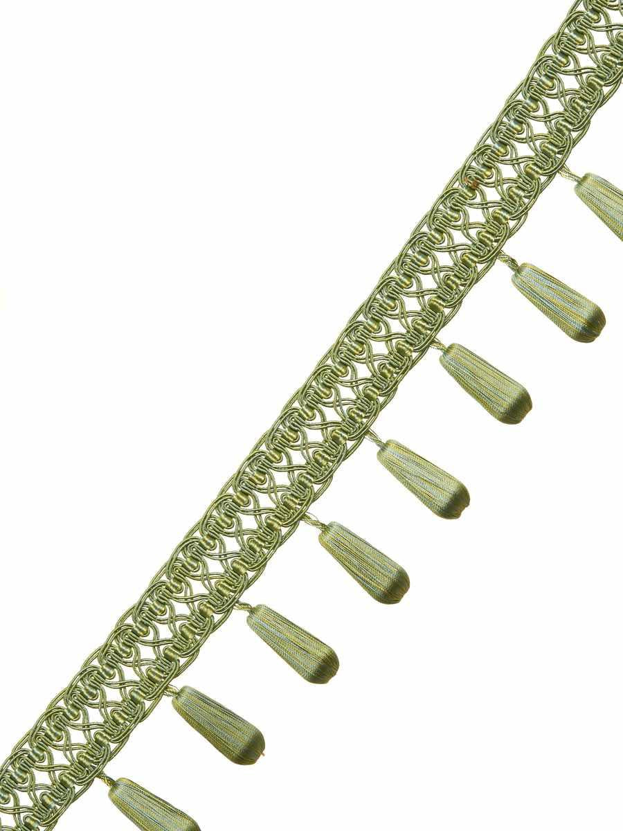 Trousseau Tape – Beaded Tassel Fringe Trim, Light Green