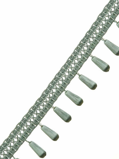Trousseau Tape – Beaded Tassel Fringe Trim, Aqua / Teal