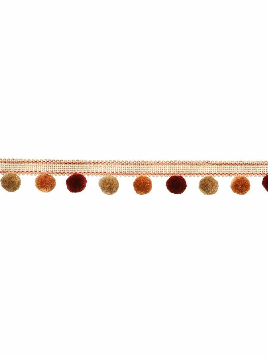 Sugarbath Tape – Pom-Pom Fringe Trim, Taupe / Tan, Pink