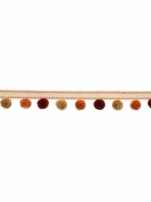 Sugarbath Tape – Pom-Pom Fringe Trim, Taupe / Tan, Pink