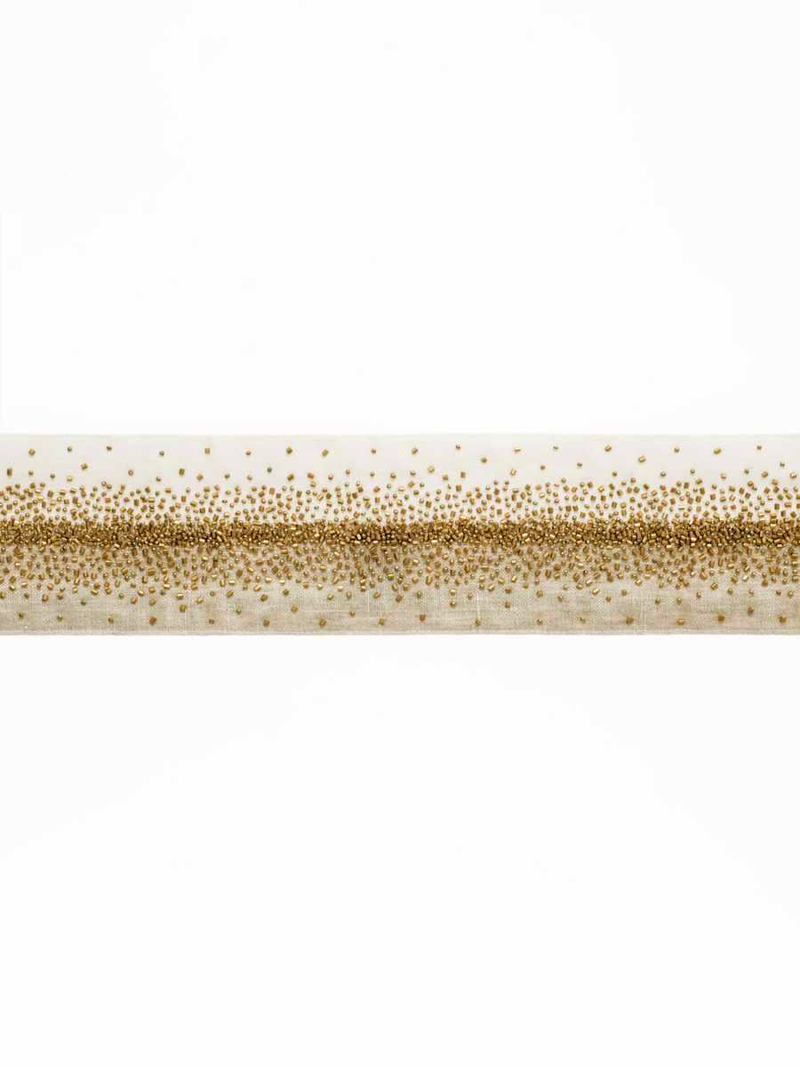 Intersperse Trim – Beaded Linen-Blend Border Tape, Gold
