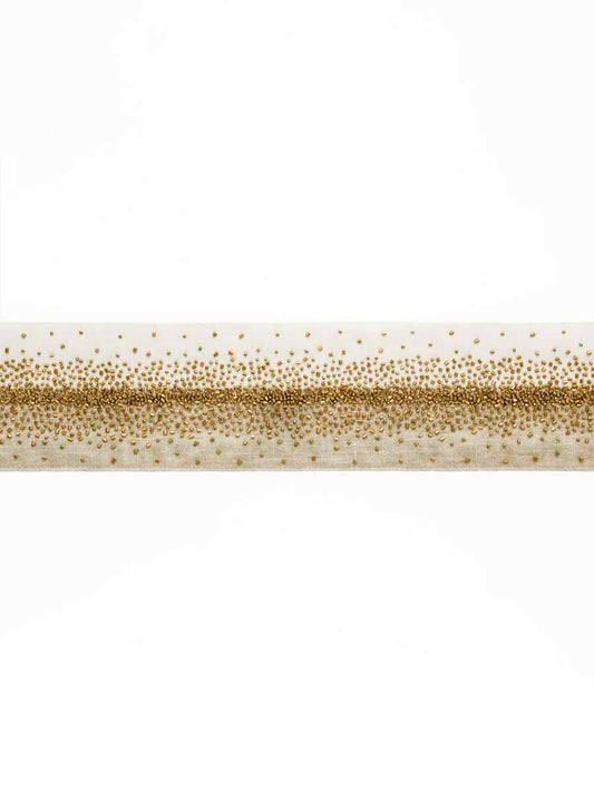 Intersperse Trim – Beaded Linen-Blend Border Tape, Gold