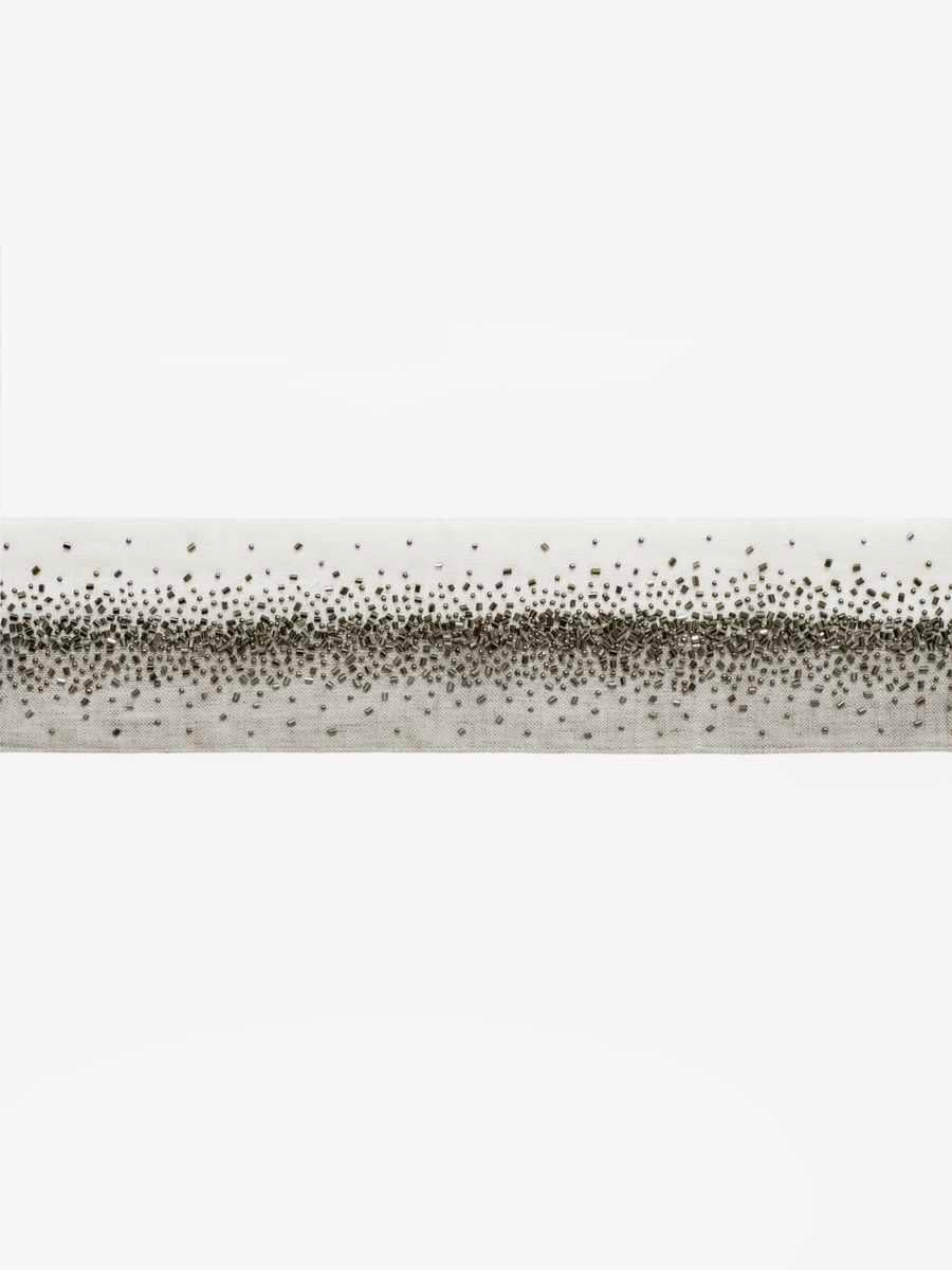 Intersperse Trim – Beaded Linen-Blend Border Tape, Grey