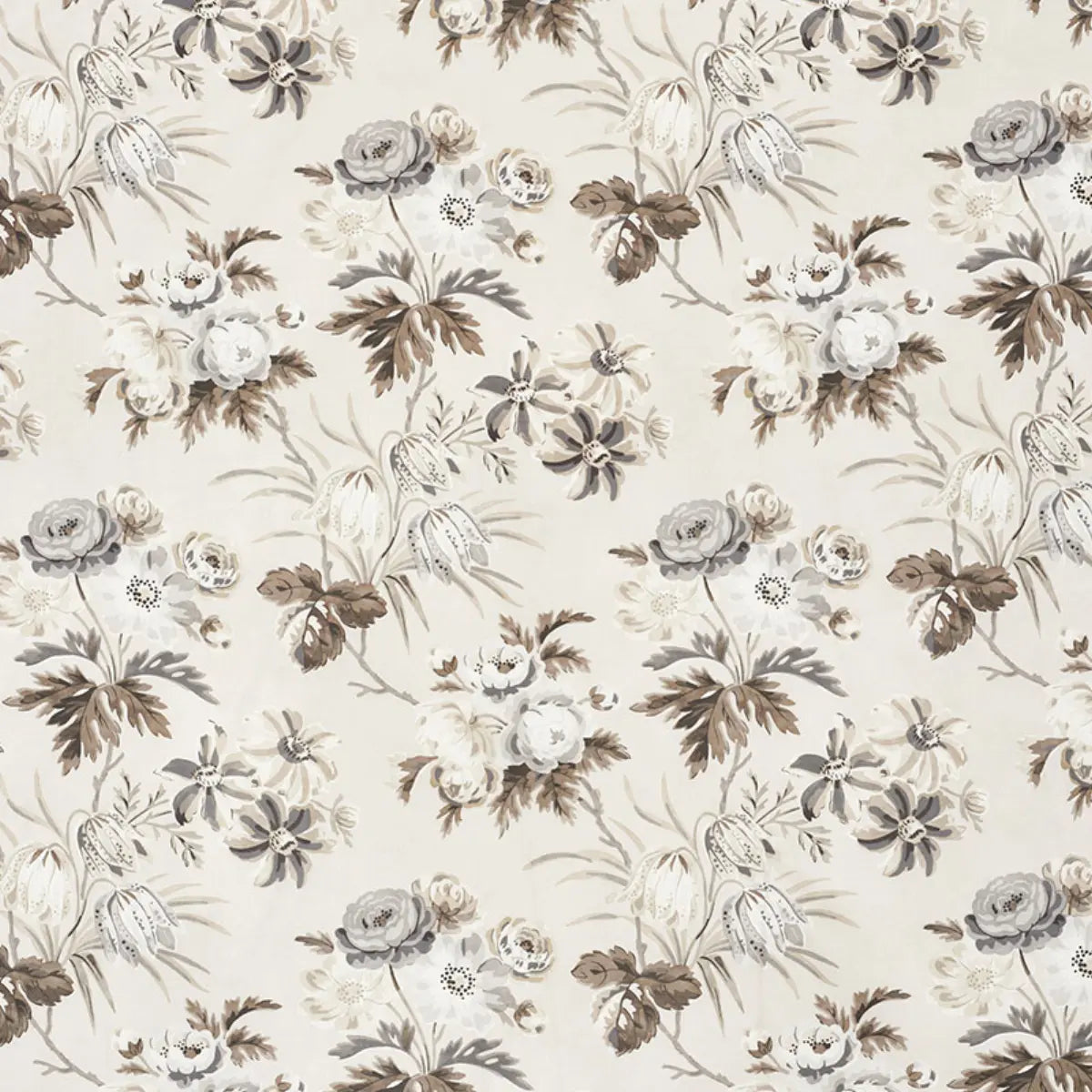Cecil Chintz Fabric – Painterly Medium-Scale Floral Cotton (53.5” Width)