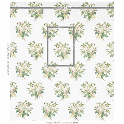 Loudon Rose Fabric – Romantic Painterly Cotton Rose Bouquet (54” Width)
