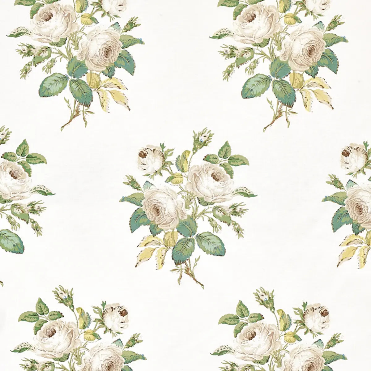 Loudon Rose Fabric – Romantic Painterly Cotton Rose Bouquet (54” Width)