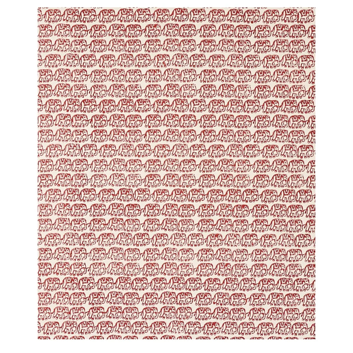 Ellies Hand Block Print Fabric – Cotton-Linen Elephants Pattern