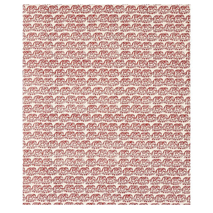 Ellies Hand Block Print Fabric – Cotton-Linen Elephants Pattern