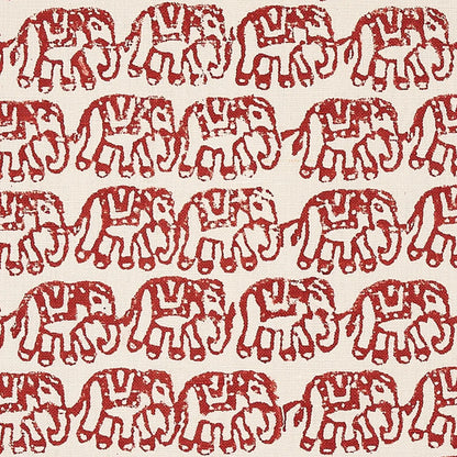 Ellies Hand Block Print Fabric – Cotton-Linen Elephants Pattern