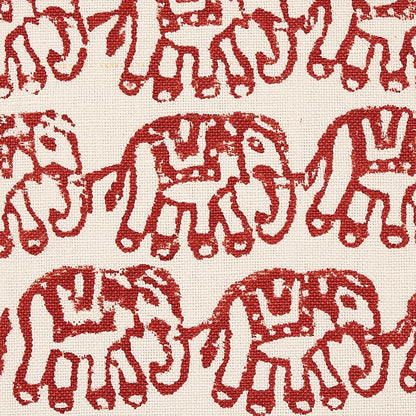 Ellies Hand Block Print Fabric – Cotton-Linen Elephants Pattern