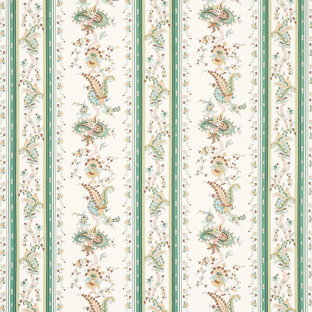 Elena Paisley Stripe Fabric – Cotton-Linen Blend