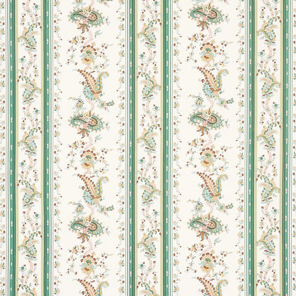 Elena Paisley Stripe Fabric – Cotton-Linen Blend