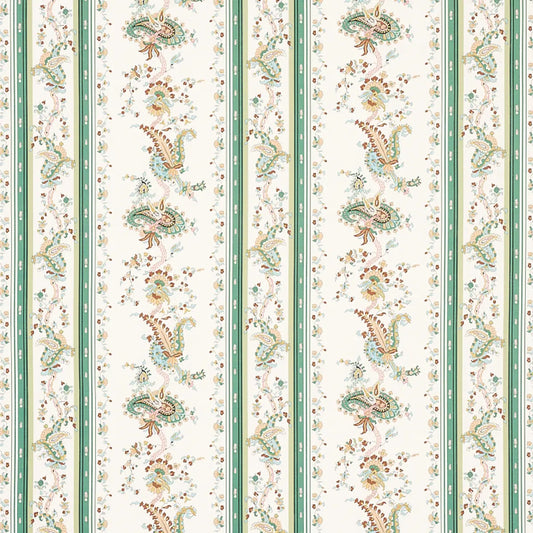 Elena Paisley Stripe Fabric – Cotton-Linen Blend