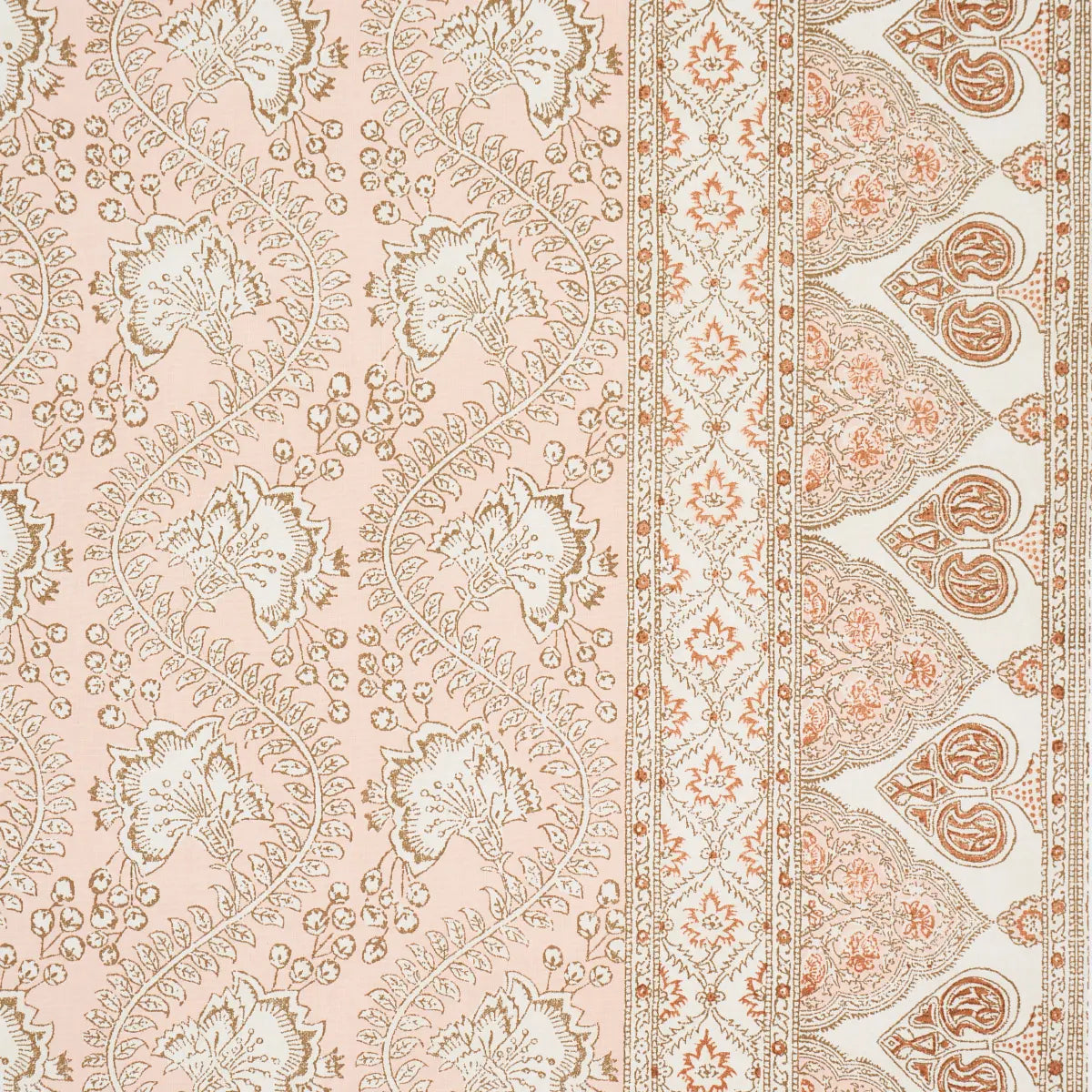Tombay Fabric – Vintage-Inspired Vine Stripe 100% Cotton, Blush