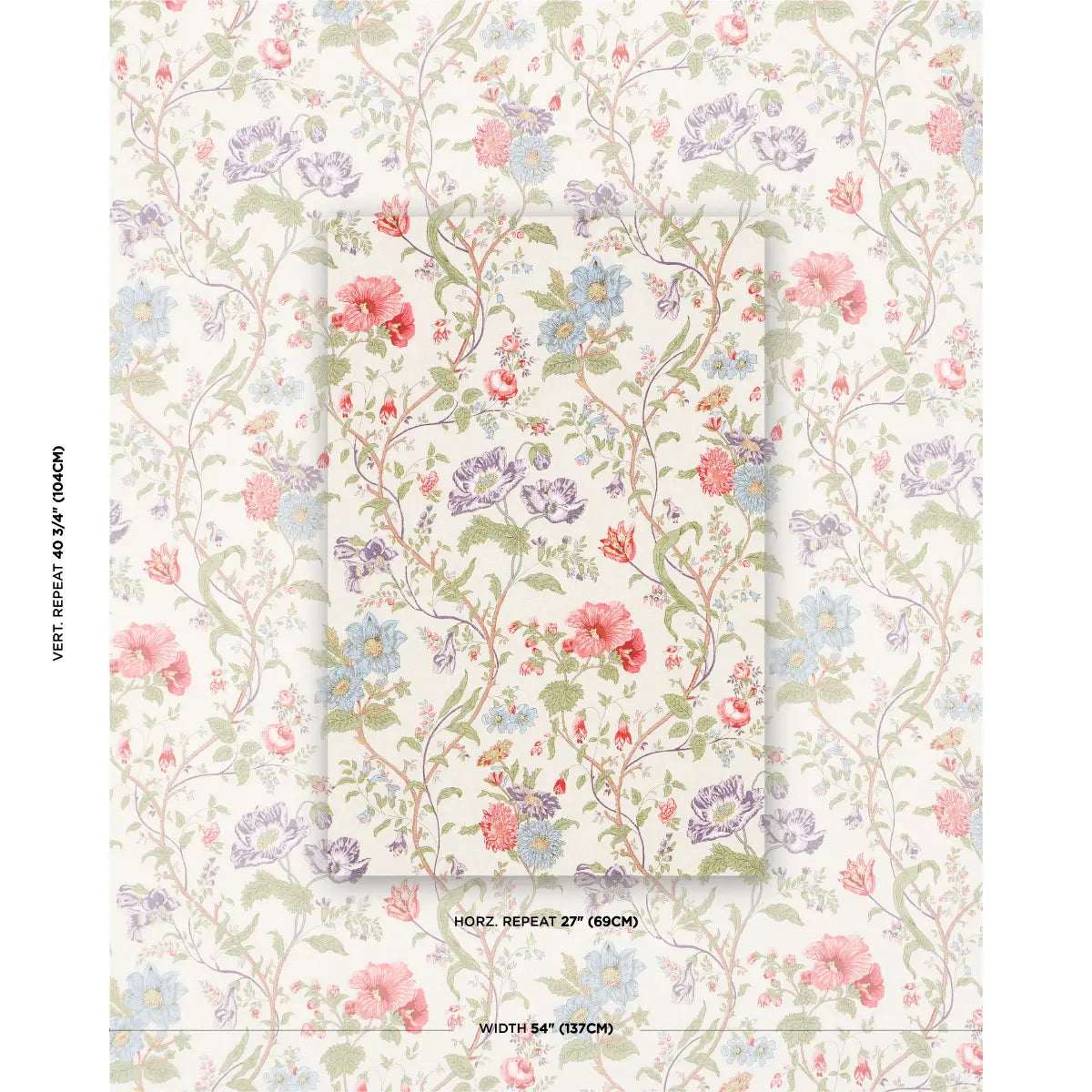 Giselle Floral Fabric – Romantic Clematis & Poppy Linen