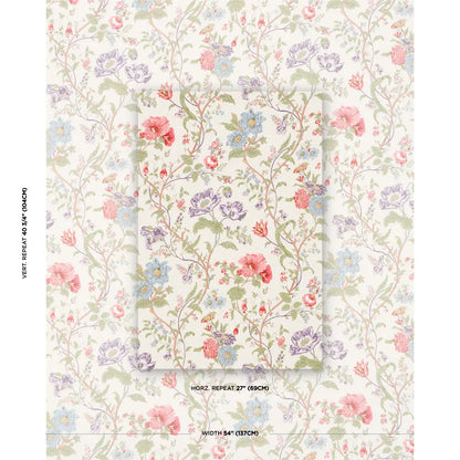 Giselle Floral Fabric – Romantic Clematis & Poppy Linen