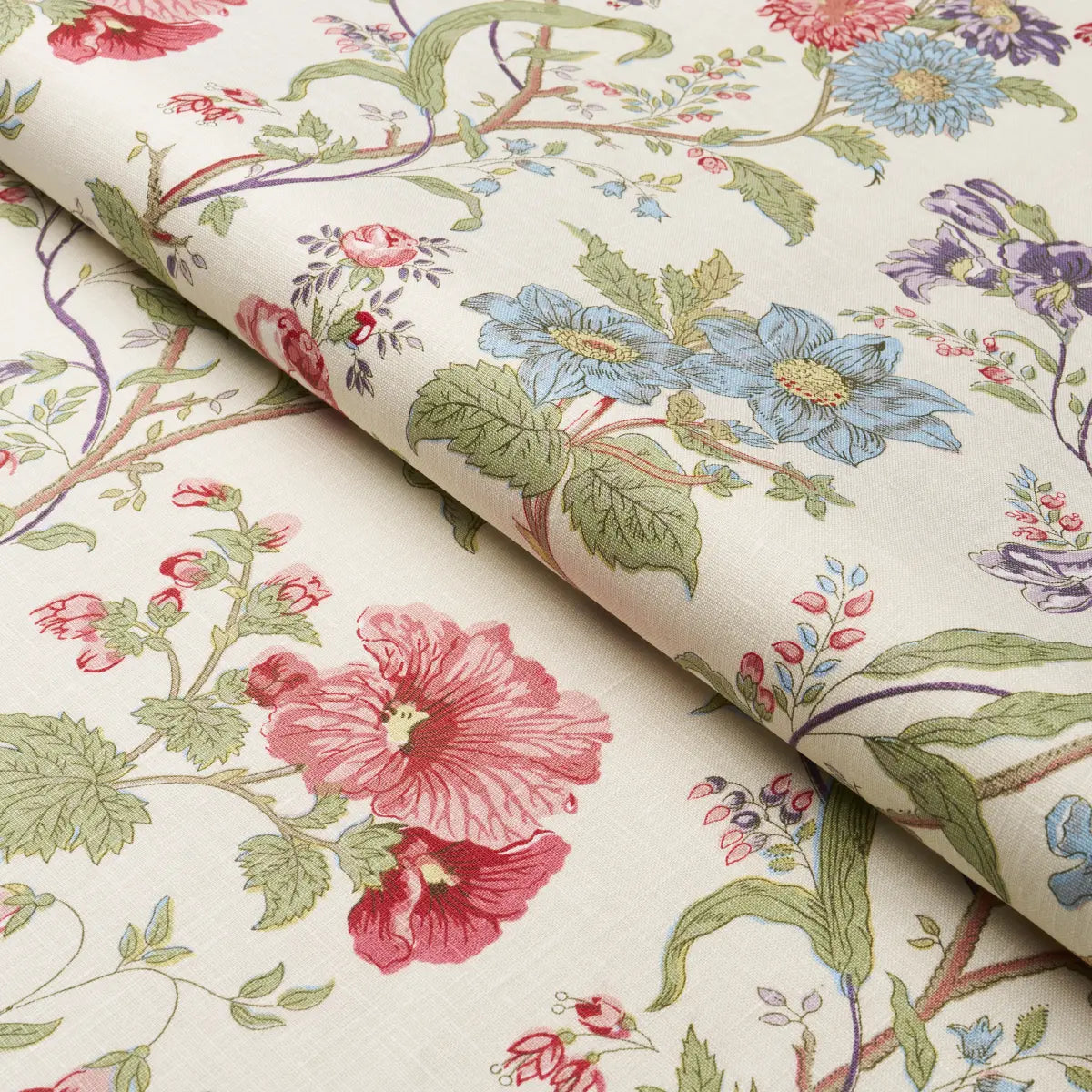 Giselle Floral Fabric – Romantic Clematis & Poppy Linen