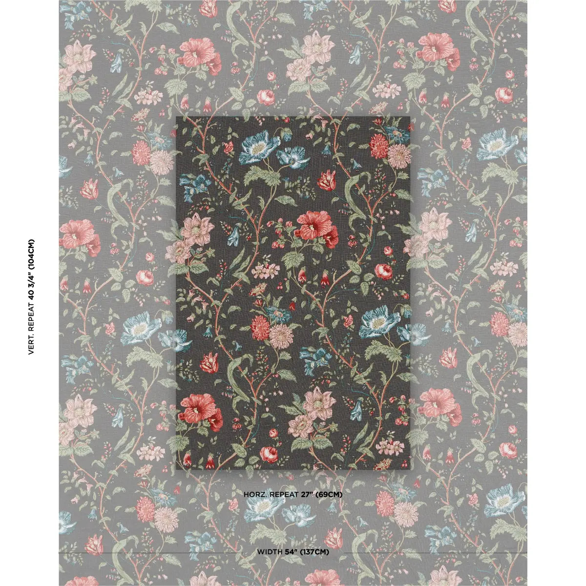 Giselle Floral Fabric – Romantic Clematis & Poppy Linen