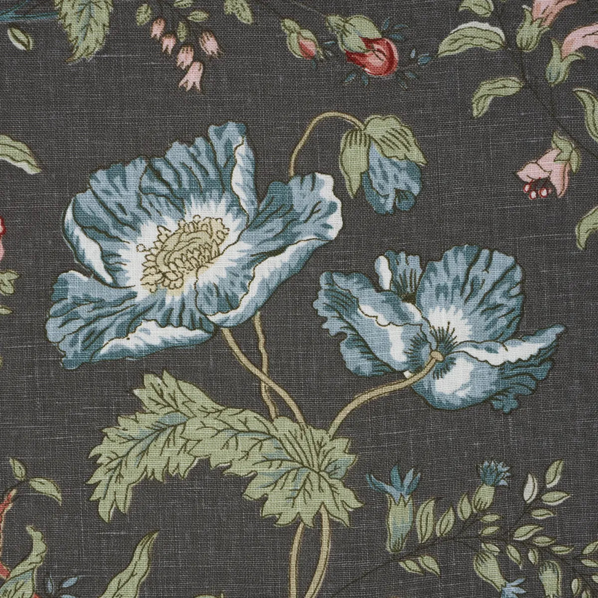 Giselle Floral Fabric – Romantic Clematis & Poppy Linen