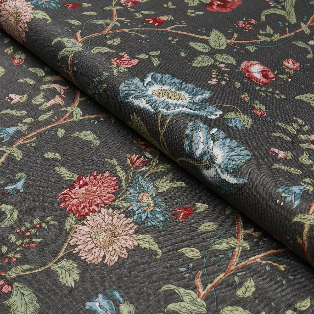 Giselle Floral Fabric – Romantic Clematis & Poppy Linen