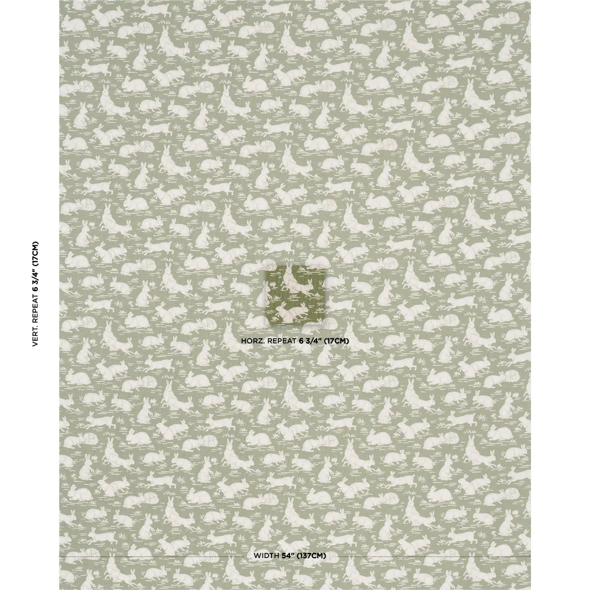 Cottontails Fabric – Belgian Cotton-Linen with Woodland Rabbit Pattern