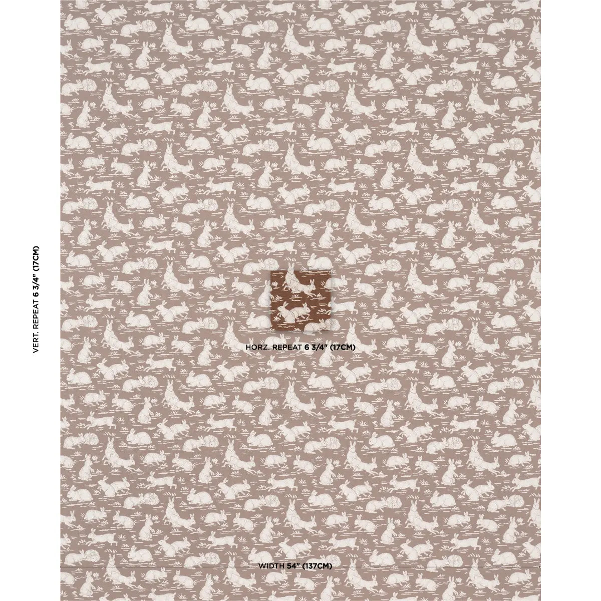 Cottontails Fabric – Belgian Cotton-Linen with Woodland Rabbit Pattern