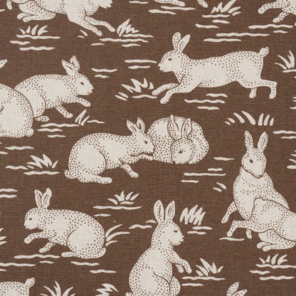 Cottontails Fabric – Belgian Cotton-Linen with Woodland Rabbit Pattern