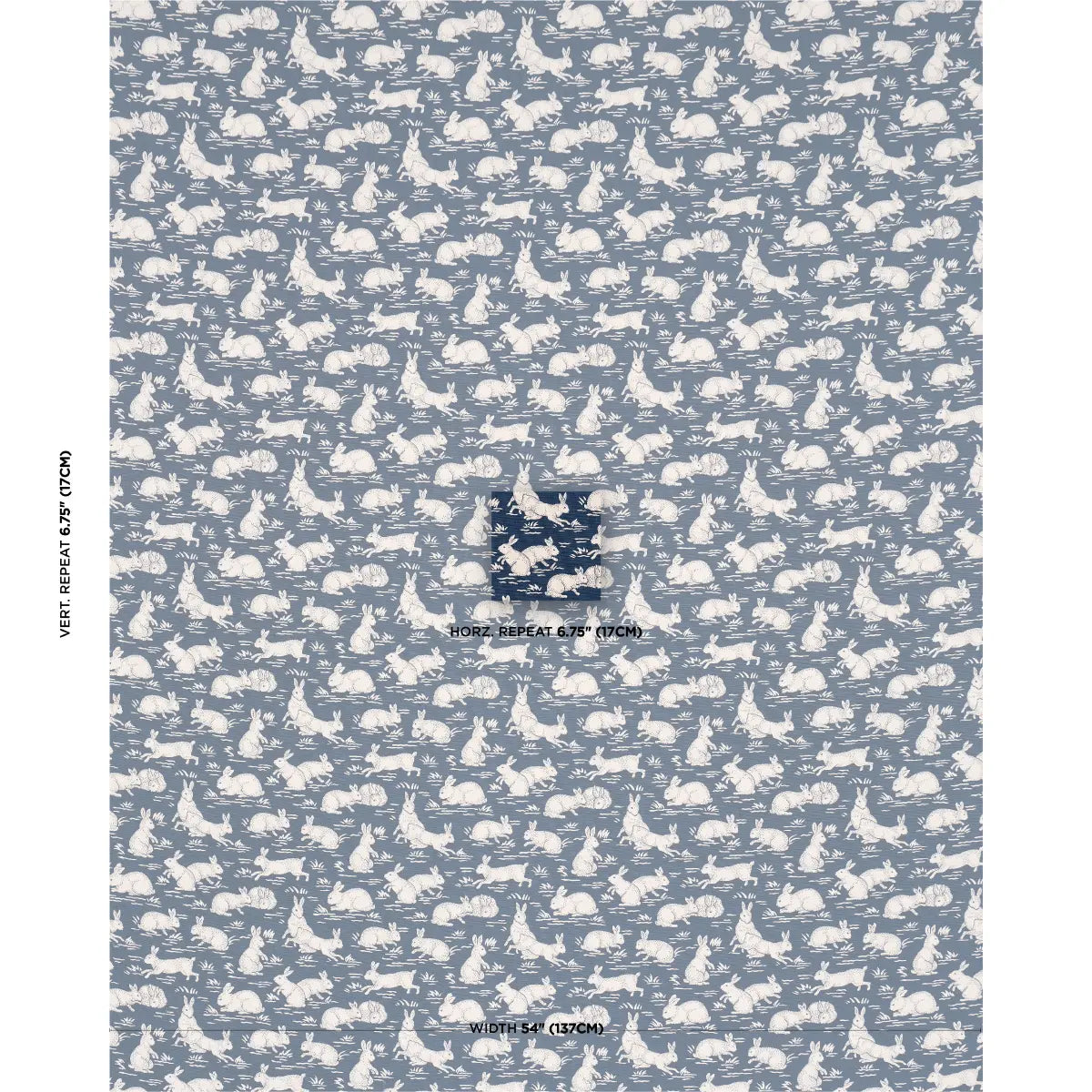 Cottontails Fabric – Belgian Cotton-Linen with Woodland Rabbit Pattern