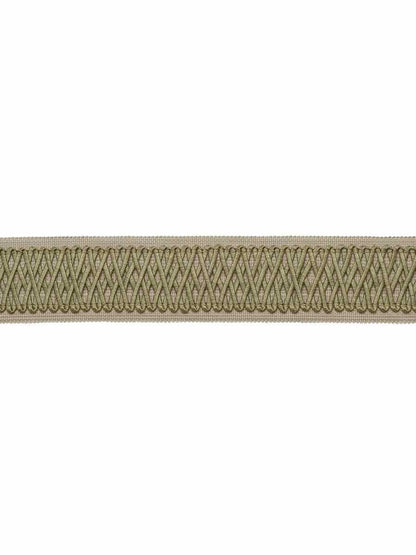 Corset Tape – Textured Lattice Border Trim, Taupe / Tan, Green
