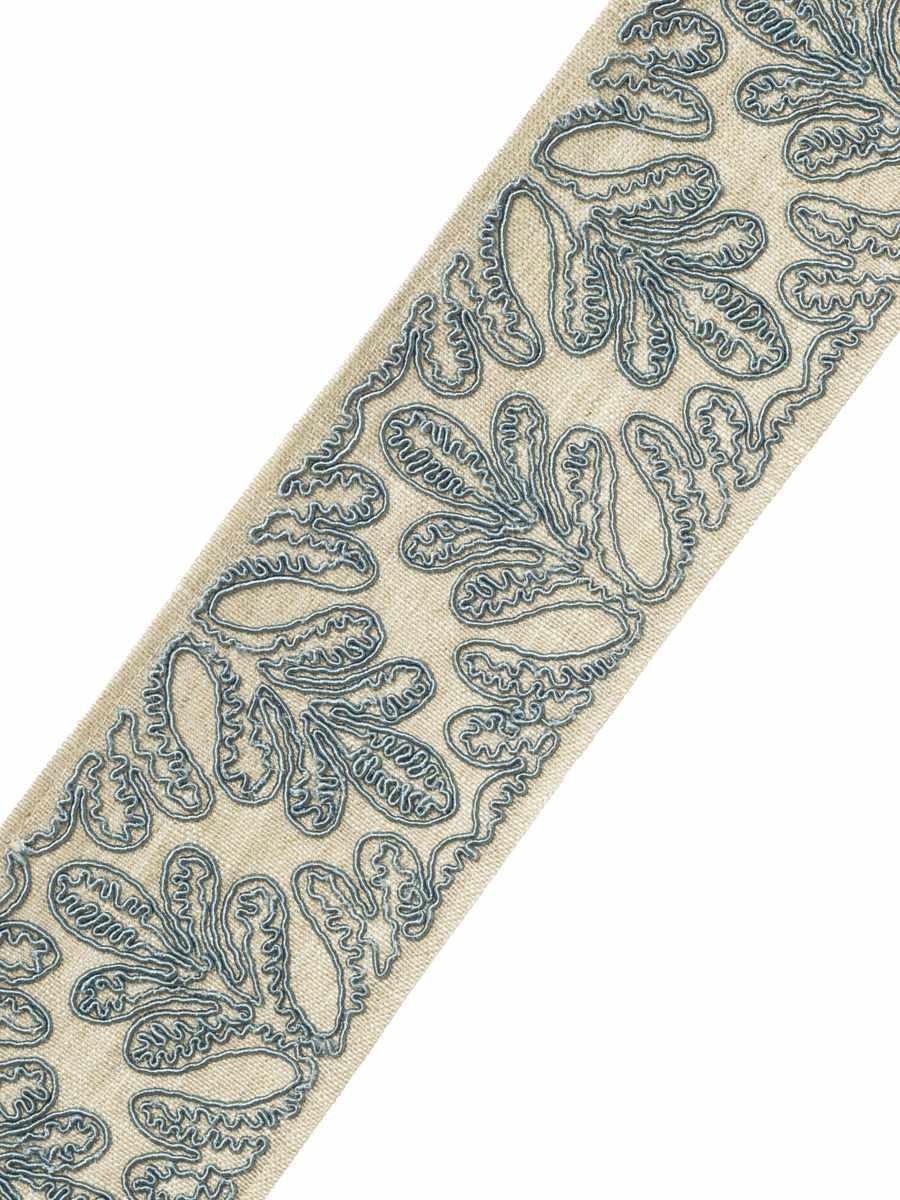 Tangerini Tape – Textured Linen-Blend Border Trim, Aqua / Teal