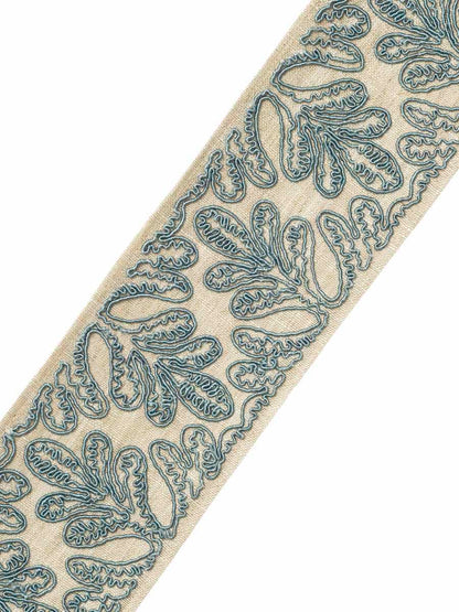 Tangerini Tape – Textured Linen-Blend Border Trim, Aqua / Teal