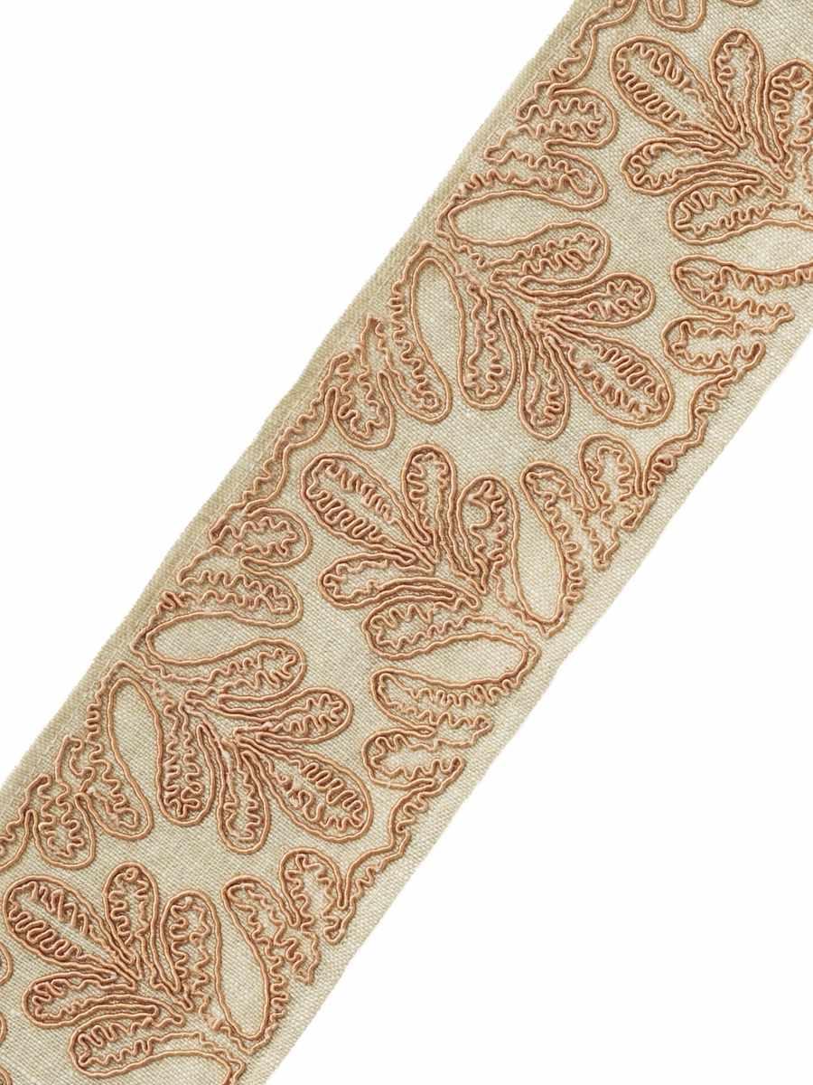 Tangerini Tape – Textured Linen-Blend Border Trim, Coral / Peach