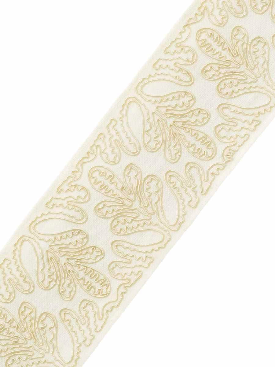 Tangerini Tape – Textured Linen-Blend Border Trim, Off White / Ivory
