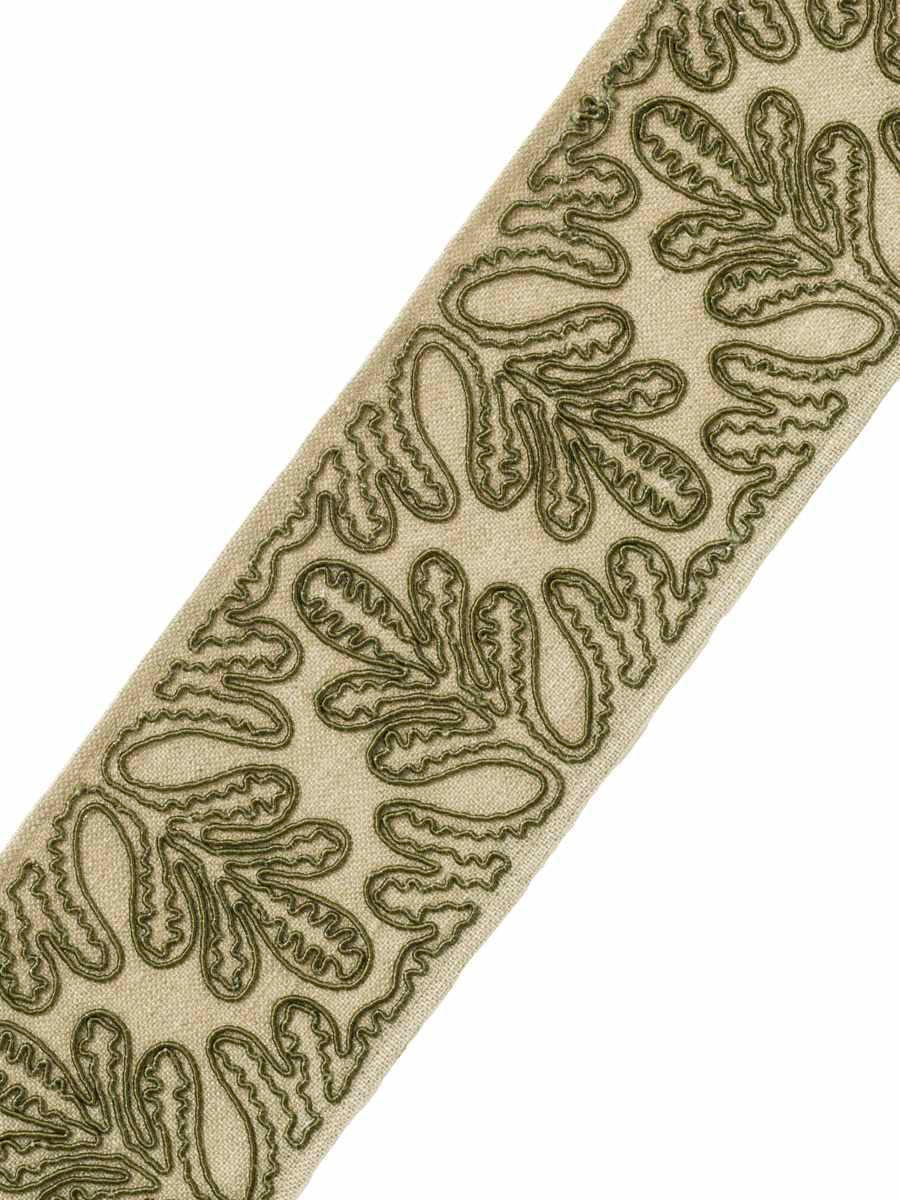 Tangerini Tape – Textured Linen-Blend Border Trim, Green