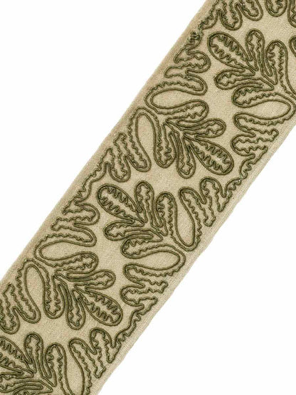 Tangerini Tape – Textured Linen-Blend Border Trim, Green
