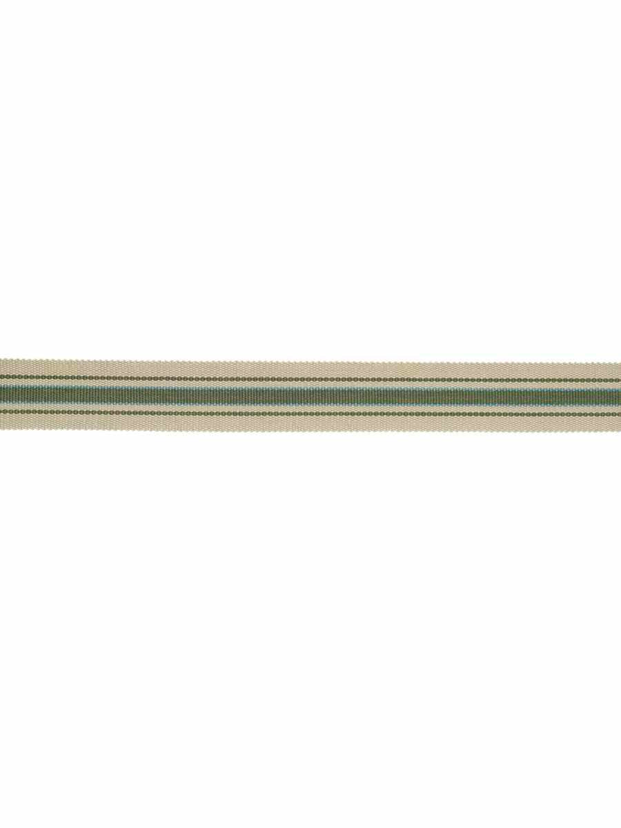 Didion Trim – Textured Linen-Blend Border Tape, Green