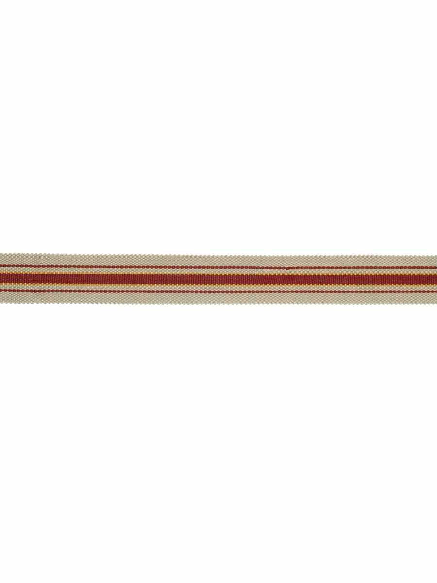 Didion Trim – Textured Linen-Blend Border Tape, Red, Burgundy