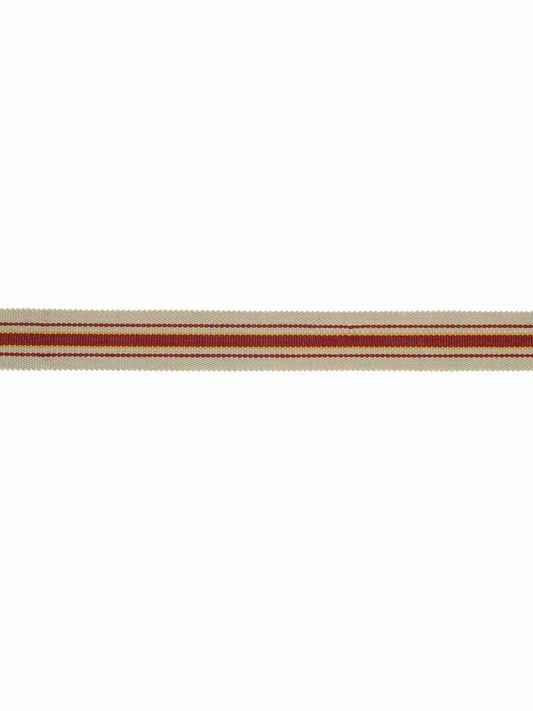 Didion Trim – Textured Linen-Blend Border Tape, Red, Burgundy