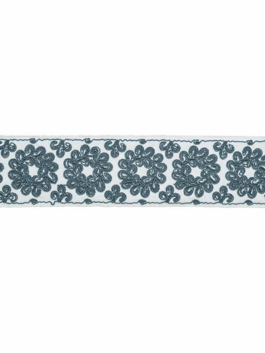 Fontenette Tape – Decorative Linen-Blend Border Tape, Light Blue, Aqua / Teal