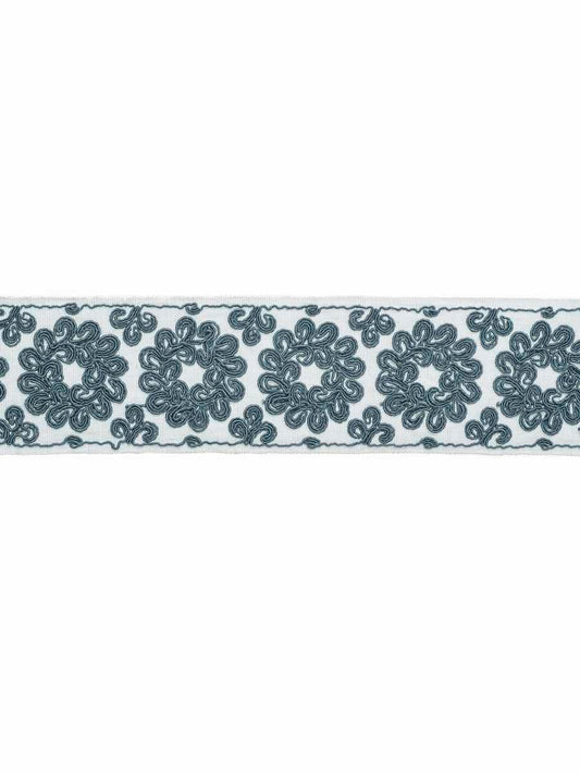 Fontenette Tape – Decorative Linen-Blend Border Tape, Light Blue, Aqua / Teal