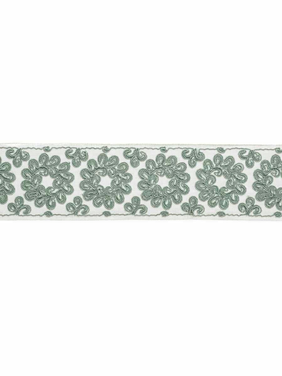 Fontenette Tape – Decorative Linen-Blend Border Tape, Aqua / Teal