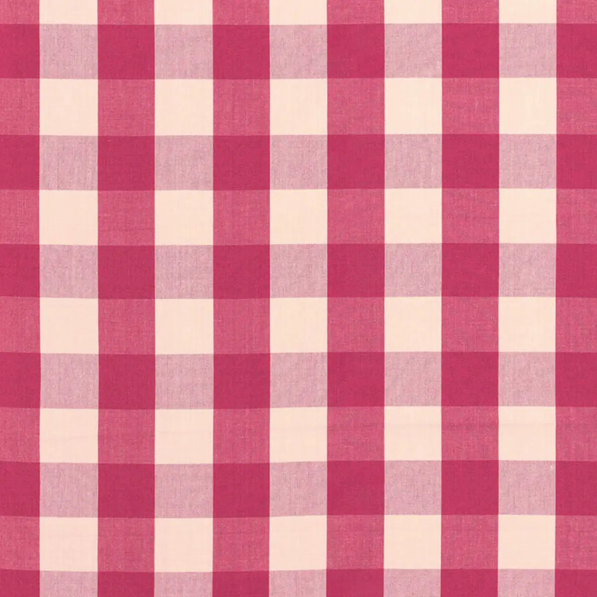 Camden Cotton Check Fabric – Classic Buffalo Check 100% Cotton, Raspberry