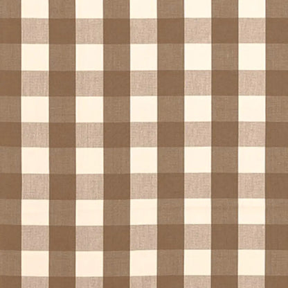 Camden Cotton Check Fabric – Classic Buffalo Check 100% Cotton, Mocha