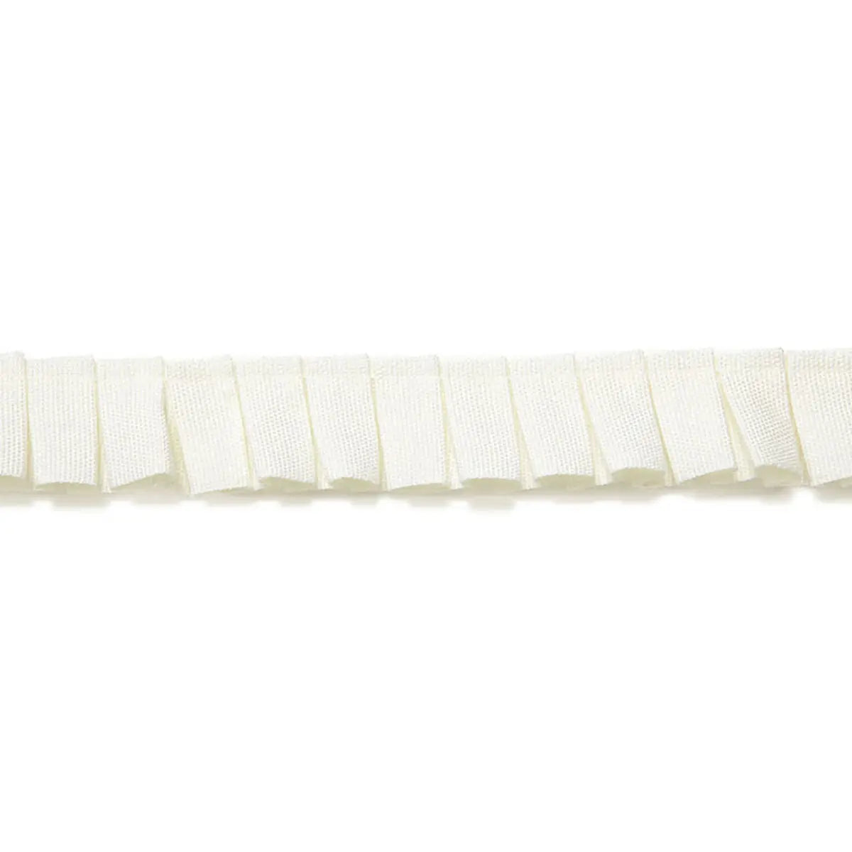 Colette Pleated Ruche Trim – Tailored Linen Accent, Blanc