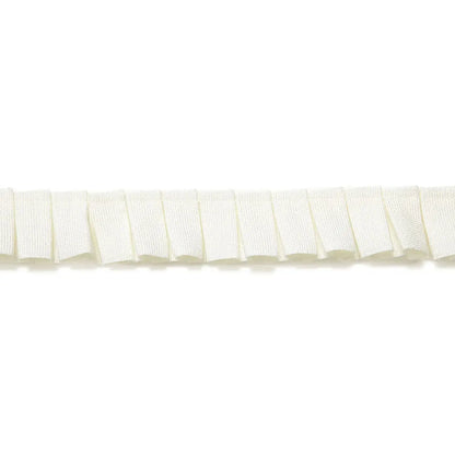 Colette Pleated Ruche Trim – Tailored Linen Accent, Blanc