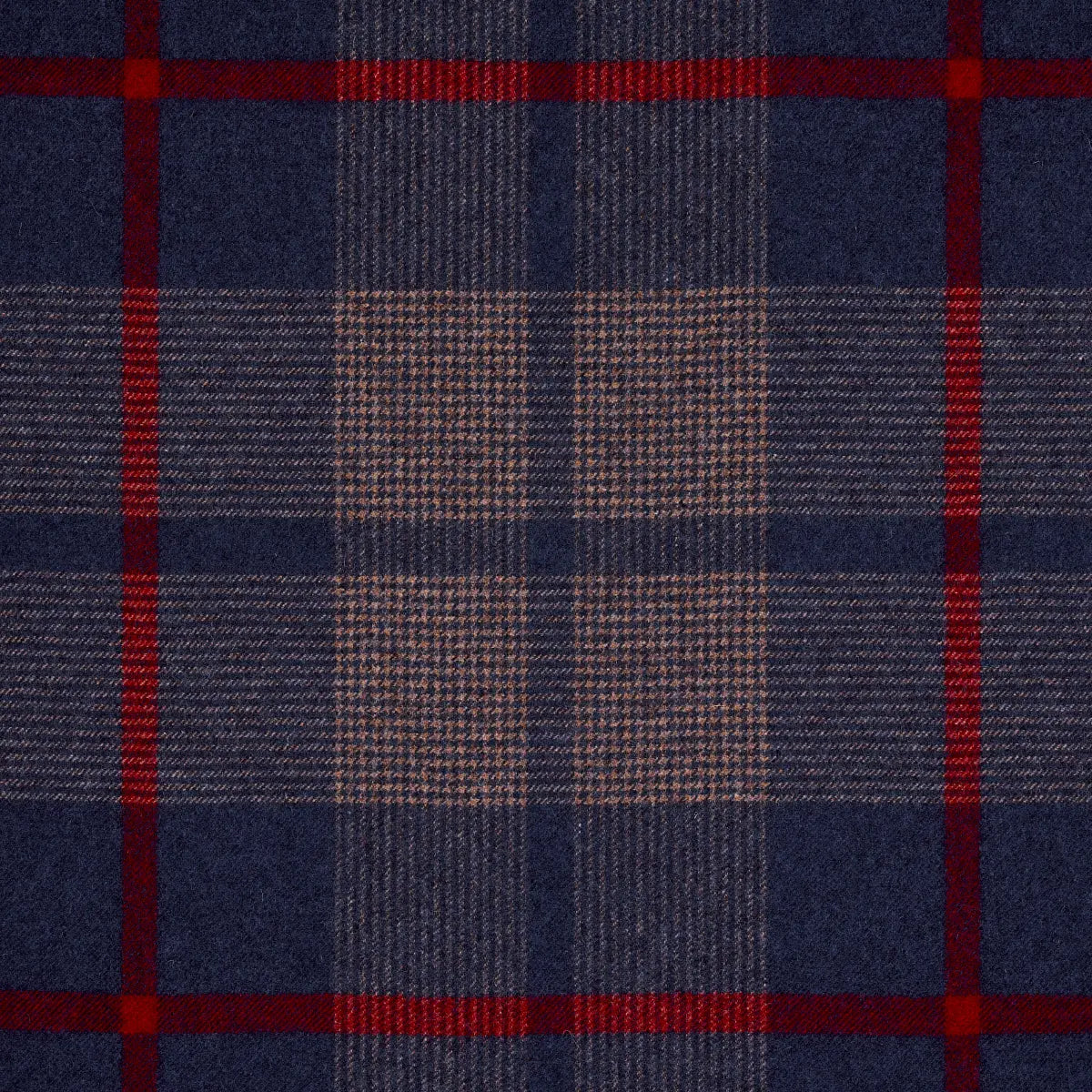 Montana Wool Plaid Fabric – Oxford Grey Houndstooth Check